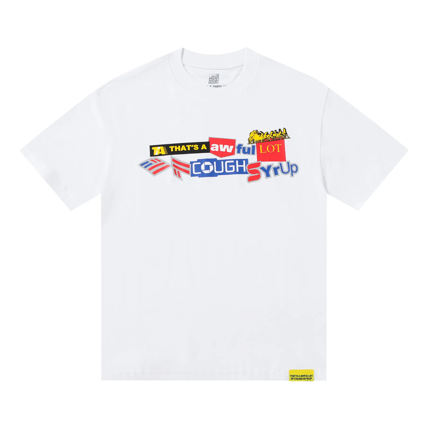 #White/Black ｜ THAT'S A AWFUL LOT OF COUGH SYRUP In Stock Real shot American simple trendy brand loose casual T-shirt Fabric (fabric): 32 counts Weight combed double yarn pure cotton Sizes (size): S-M L X L Color (colour):, Black/White